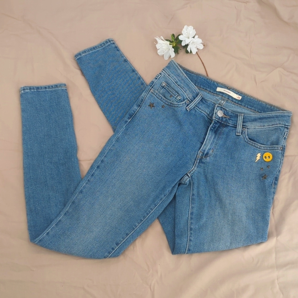 Levi’s 711 Skinny with Enamel Smiley Face and Star